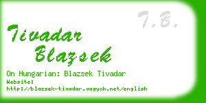 tivadar blazsek business card